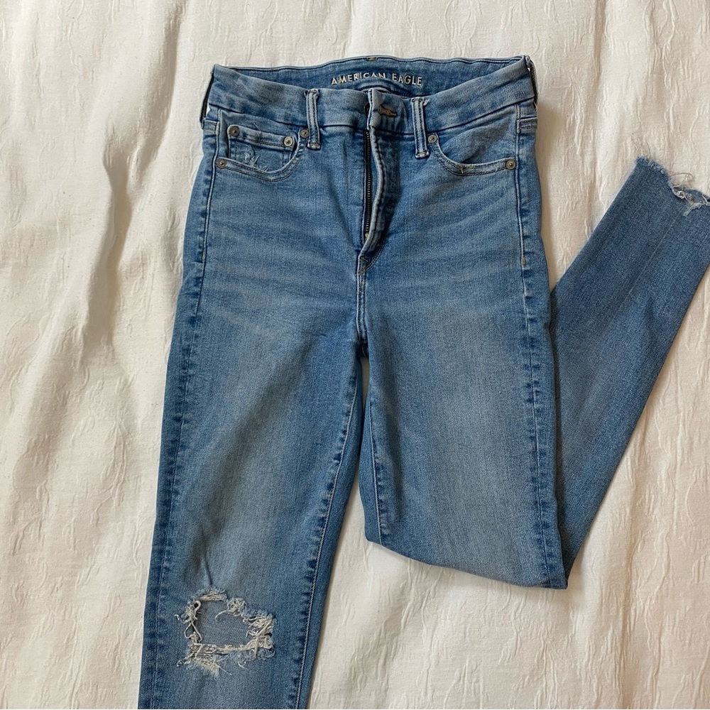 American Eagle Outfitters Women's Light Blue Skinny Jeans